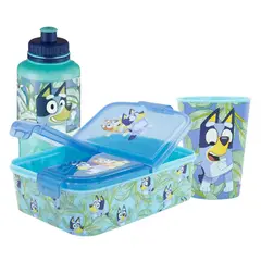 BLUEY - Set Botella + Vaso + Porta Sandwich