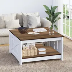 ELEMENT DESIGN - Mesa de Centro para Sala Minimalistas MDF Rectangular 80x80x46cm