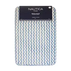 NAUTICA - Alfombra de Baño Home Memory Foam 40x60 cm cuadros azul