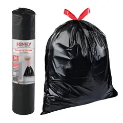 HOMELY - Bolsas De Basura Con Cordon 75x90cm 10 Unidades Resistente 100L.