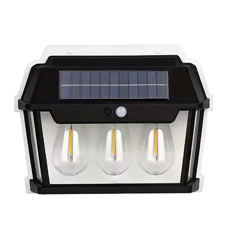 Aplique Solar con Triple Ampolleta y Sensor de Movimiento