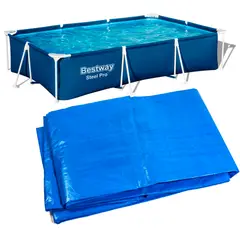 BESTWAY - Piscina rectangular 300x201x66cm Bestway+Lona multiuso 3x3
