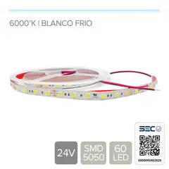 STOREFIX - TIRA LED 24V LUZ BLANCO FRIO DE USO INTERIOR - (Rollo 5 mts)