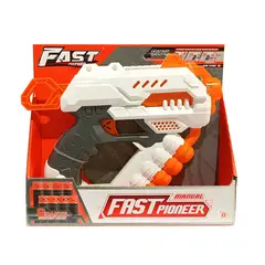 GENERICO - JUGUETE PISTOLA DE 12 DARDOS BLANCA CARGA EXTENDIDA