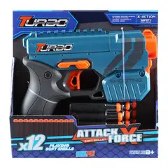 GENERICO - JUGUETE PISTOLA 12 DARDOS RUEDA GIRATORIA TURBO