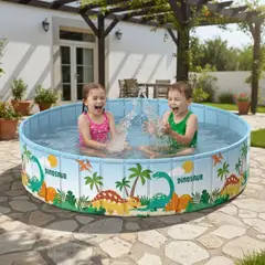 BABYLUNA - Piscina Plegable Niños 4 en 1 PVC Duro 120x45cm No Inflable