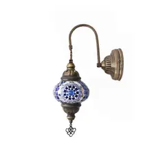 TURKUAZ - Lámpara turca de pared S azul + ampolleta