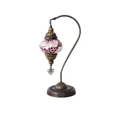TURKUAZ - Lámpara turca cisne S Nahr rosa y burdeo + ampolleta