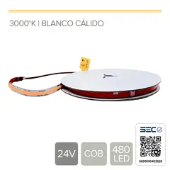 STOREFIX - CINTA LED COB SIN DEMARCACION 11W 24V CÁLIDO (Rollo 5 mts)