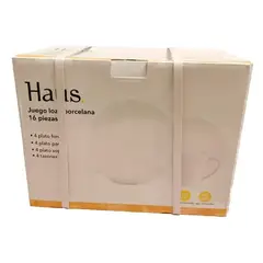 GENERICO - Set Vajilla Loza 16 Piezas Color Blanco