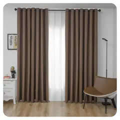 GENERICO - CORTINA 100% BLACKOUT ENGOMADA DE 2 PAÑOS CAFE MP
