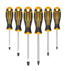 INGCO - Set 6 Destornilladores Imantados Cr-v Mod Hksd0628