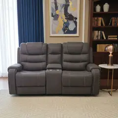 DANIELS - Sofá 2 Cuerpos Reclinable Gris Moderno Verona 6035LGR