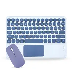GENERICO - Pack Teclado 2.0 TouchPad 10 " y Mouse Bluetooth Tablet iPad letra Ñ - Morado Oscuro