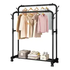 EVERSO - Perchero Organizador Colgante De Ropa Doble Con Ruedas