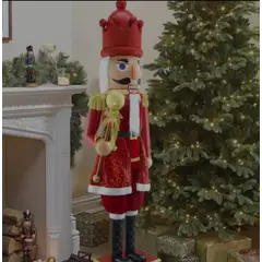 ARTIHOGAR - Cascanueces Musical Gigante Soldado 160 Cm Luces y Movimiento