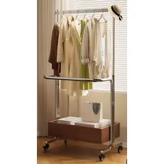 EVERSO - Perchero Organizador Colgante Ropa Acero Con Ruedas Y Ceste.