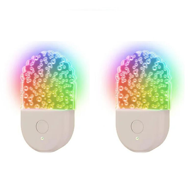 2pcs Luz Nocturna De Burbujas De Cristal De Colores La Pared