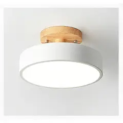 TATEE - Lámpara Led techo moderna 18cm base de madera luz tricolor Ajustable