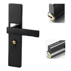 KUANGYE - Cerradura Chapa Manija Para Puerta Silenciosa Negra Recamara Negro.