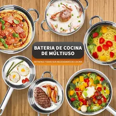 U BUY - Juego de Ollas Batería De Cocina Inoxidable 15 Piezas