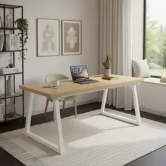 HOMER DESIGN - Escritorio Pata Metal Oficina 120x60x75cm Gruesa 30mm