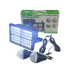 GENERICO - LAMPARA RECARGABLE SOLAR 80WT CON 2 AMPOLLETAS PARA CAMPING CARGA TELEFONO