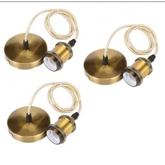 WANT - Pack 3 Soquetes Colgantes Dorados Vintage E27 (Certificado)