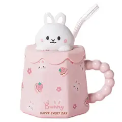 SUKEA - Taza Decorativa de Cerámica Conejo 400 ml