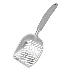 BROTHER - Pala De Metal Para Arena Sanitaria Mascotas Perros Y Gatos Mango Gris