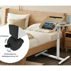 IDEEHOUSE - Mesa Multifuncional Ajustable Para Portátil Con Ruedas Color marron