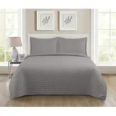 ILLUSIONS - Quilt Roma King Temporada Primevera -verano Gris