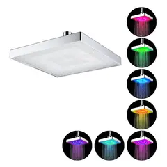 GENERICO - Cabezal De Ducha Cuadrado Con Luces Led