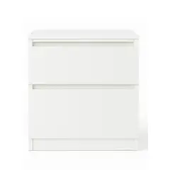 DECORACION CREATIVA - Velador 2 Cajones Blanca premium.