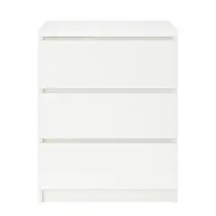 DECORACION CREATIVA - Velador 3 Cajones Blanca premium.