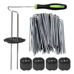 GENERICO - 50 Grapas Y Juntas Para Estacas De Jardín Grapas Para Césped