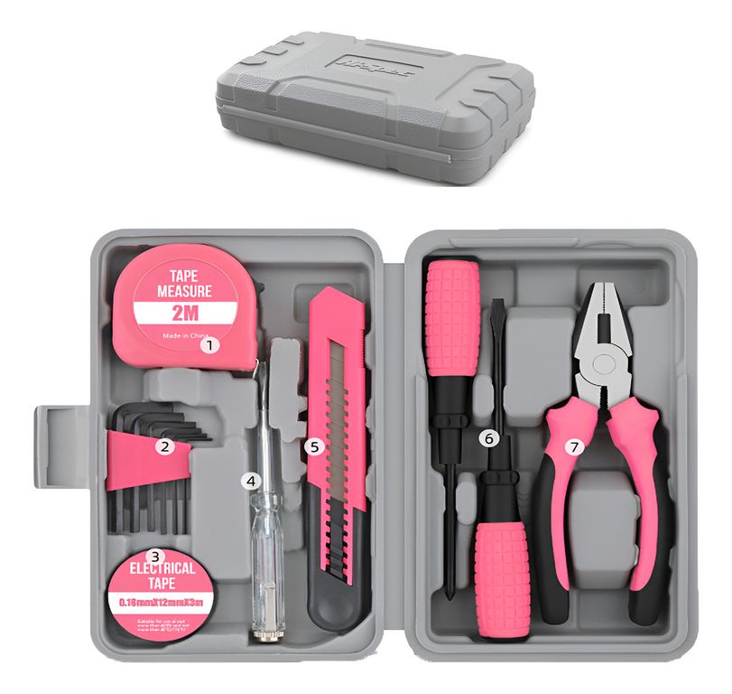13 Pcs Kit De Herramientas Diy Con Caja Para Hogar Y Oficina