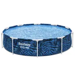 BESTWAY - Piscina Redonda Steel Pro 3.05MX66Cm Azul Diseño