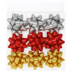 WAKESHOME - Pack 9 Lazos Decorativos Para Regalos De Navidad 6,2cm