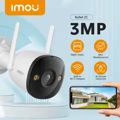 IMOU - Cámara De Seguridad Bullet 2C 3mp Color Blanco