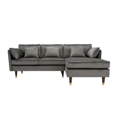 RELAN - Sofá Seccional 3 Cuerpos Ariccia Sillon Velvet Gris
