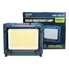 GENERICO - Foco Reflector Recargable Panel Solar Y Powerbank 800w