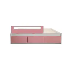 DECORACION CREATIVA - Cama Infantil Montessori tres cajones 1.5 Plazas - Linea Minimal 3 cajones Fuxia