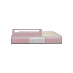DECORACION CREATIVA - Cama Infantil Montessori 1.5 Plazas - Linea Minimal 3 cajones Rosa Pastel -Blanco-Rosa Pastel