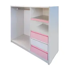 DECORACION CREATIVA - Mini Closet Montessori - Linea Minimal Rosa Pastel-Blanco-Rosa Pastel