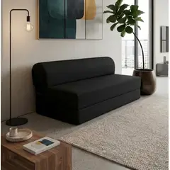 RECUTEX - SOFA CAMA ESPUMA BLACKIE  NEGRO 190X150X18 2 PLAZAS