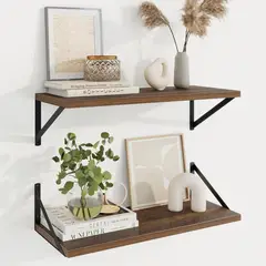 EINICIO - Marrón Kit 2 Repisas Estante de Almacenamiento Montado de Pared