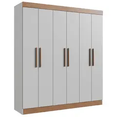 EXIT - Clóset 6 Puertas 2 Cajones 6 Repisas 180x200x47 cm Gris/Café