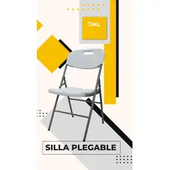 GENERICO - Pack 4 Silla Plegable Portátil Blanca
