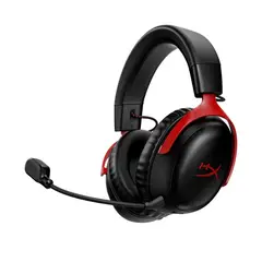 HYPERX - Audifono Gamer Wireless Cloud III, Micrófono, 120 hrs batería, 3.5mm, USB-C USB-A, Black/Red